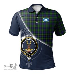 Scottish Gordon Clan Scotland Golf Plaid Polo Shirt with Scottish Flag Tartan Mens Polo Shirts Scottish Plaid Tartan Plaid - ScotsTee - scotstee.com