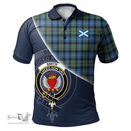 Scottish Smith Ancient Clan Scotland Golf Plaid Polo Shirt with Scottish Flag Tartan Mens Polo Shirts Scottish Plaid Tartan Plaid - ScotsTee - scotstee.com