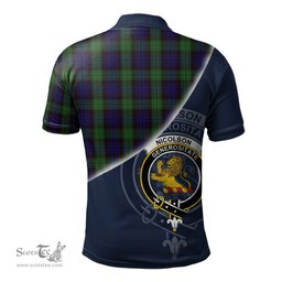 Scottish Nicolson Green Hunting Clan Scotland Golf Plaid Polo Shirt with Scottish Flag Tartan Mens Polo Shirts Scottish Plaid Tartan Plaid - ScotsTee - scotstee.com