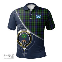 Scottish Mowat Clan Scotland Golf Plaid Polo Shirt with Scottish Flag Tartan Mens Polo Shirts Scottish Plaid Tartan Plaid - ScotsTee - scotstee.com