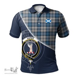 Scottish Napier Modern Clan Scotland Golf Plaid Polo Shirt with Scottish Flag Tartan Mens Polo Shirts Scottish Plaid Tartan Plaid - ScotsTee - scotstee.com