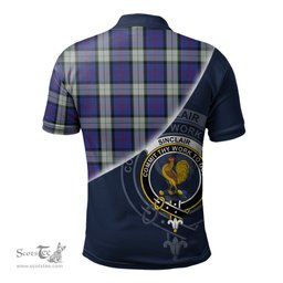 Scottish Sinclair Dress Clan Scotland Golf Plaid Polo Shirt with Scottish Flag Tartan Mens Polo Shirts Scottish Plaid Tartan Plaid - ScotsTee - scotstee.com