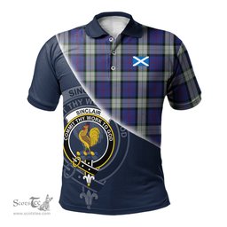 Scottish Sinclair Dress Clan Scotland Golf Plaid Polo Shirt with Scottish Flag Tartan Mens Polo Shirts Scottish Plaid Tartan Plaid - ScotsTee - scotstee.com