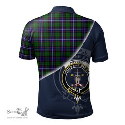 Scottish Russell Modern Clan Scotland Golf Plaid Polo Shirt with Scottish Flag Tartan Mens Polo Shirts Scottish Plaid Tartan Plaid - ScotsTee - scotstee.com