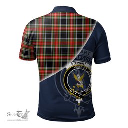 Scottish Stewart Black Clan Scotland Golf Plaid Polo Shirt with Scottish Flag Tartan Mens Polo Shirts Scottish Plaid Tartan Plaid - ScotsTee - scotstee.com