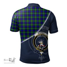 Scottish Sempill Modern Clan Scotland Golf Plaid Polo Shirt with Scottish Flag Tartan Mens Polo Shirts Scottish Plaid Tartan Plaid - ScotsTee - scotstee.com