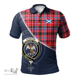 Scottish Straiton Clan Scotland Golf Plaid Polo Shirt with Scottish Flag Tartan Mens Polo Shirts Scottish Plaid Tartan Plaid - ScotsTee - scotstee.com