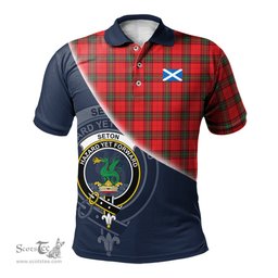 Scottish Seton Modern Clan Scotland Golf Plaid Polo Shirt with Scottish Flag Tartan Mens Polo Shirts Scottish Plaid Tartan Plaid - ScotsTee - scotstee.com