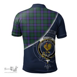 Scottish Sinclair Hunting Modern Clan Scotland Golf Plaid Polo Shirt with Scottish Flag Tartan Mens Polo Shirts Scottish Plaid Tartan Plaid - ScotsTee - scotstee.com