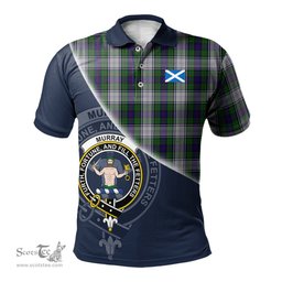 Scottish Murray of Atholl Dress Clan Scotland Golf Plaid Polo Shirt with Scottish Flag Tartan Mens Polo Shirts Scottish Plaid Tartan Plaid - ScotsTee - scotstee.com