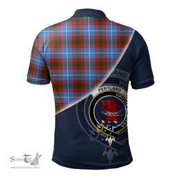 Scottish Pentland Clan Scotland Golf Plaid Polo Shirt with Scottish Flag Tartan Mens Polo Shirts Scottish Plaid Tartan Plaid - ScotsTee - scotstee.com