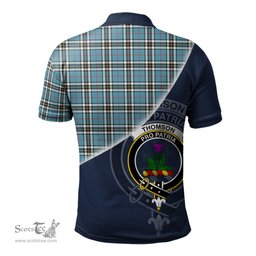 Scottish Thomson Clan Scotland Golf Plaid Polo Shirt with Scottish Flag Tartan Mens Polo Shirts Scottish Plaid Tartan Plaid - ScotsTee - scotstee.com