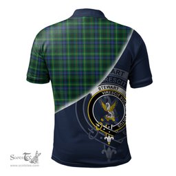 Scottish Stewart Hunting Modern Clan Scotland Golf Plaid Polo Shirt with Scottish Flag Tartan Mens Polo Shirts Scottish Plaid Tartan Plaid - ScotsTee - scotstee.com