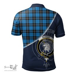 Scottish Ramsay Blue Ancient Clan Scotland Golf Plaid Polo Shirt with Scottish Flag Tartan Mens Polo Shirts Scottish Plaid Tartan Plaid - ScotsTee - scotstee.com