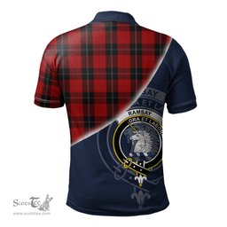 Scottish Ramsay Red Clan Scotland Golf Plaid Polo Shirt with Scottish Flag Tartan Mens Polo Shirts Scottish Plaid Tartan Plaid - ScotsTee - scotstee.com
