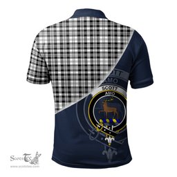 Scottish Scott Black White Clan Scotland Golf Plaid Polo Shirt with Scottish Flag Tartan Mens Polo Shirts Scottish Plaid Tartan Plaid - ScotsTee - scotstee.com