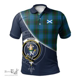 Scottish Murray of Elibank Clan Scotland Golf Plaid Polo Shirt with Scottish Flag Tartan Mens Polo Shirts Scottish Plaid Tartan Plaid - ScotsTee - scotstee.com