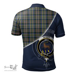Scottish Scott Green Modern Clan Scotland Golf Plaid Polo Shirt with Scottish Flag Tartan Mens Polo Shirts Scottish Plaid Tartan Plaid - ScotsTee - scotstee.com