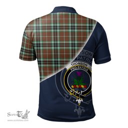 Scottish Thomson Hunting Modern Clan Scotland Golf Plaid Polo Shirt with Scottish Flag Tartan Mens Polo Shirts Scottish Plaid Tartan Plaid - ScotsTee - scotstee.com