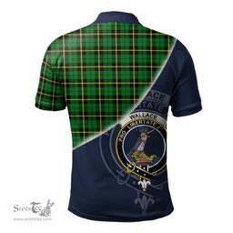 Scottish Wallace Hunting Green Clan Scotland Golf Plaid Polo Shirt with Scottish Flag Tartan Mens Polo Shirts Scottish Plaid Tartan Plaid - ScotsTee - scotstee.com