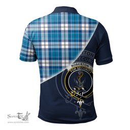 Scottish Roberton Clan Scotland Golf Plaid Polo Shirt with Scottish Flag Tartan Mens Polo Shirts Scottish Plaid Tartan Plaid - ScotsTee - scotstee.com