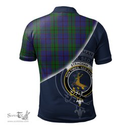 Scottish Strachan Clan Scotland Golf Plaid Polo Shirt with Scottish Flag Tartan Mens Polo Shirts Scottish Plaid Tartan Plaid - ScotsTee - scotstee.com