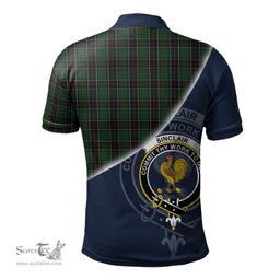 Scottish Sinclair Hunting Clan Scotland Golf Plaid Polo Shirt with Scottish Flag Tartan Mens Polo Shirts Scottish Plaid Tartan Plaid - ScotsTee - scotstee.com