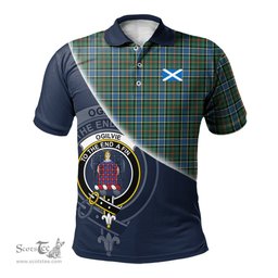 Scottish Ogilvie (Ogilvy) Hunting Ancient Clan Scotland Golf Plaid Polo Shirt with Scottish Flag Tartan Mens Polo Shirts Scottish Plaid Tartan Plaid - ScotsTee - scotstee.com