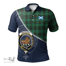 Scottish MacAlpin Ancient Clan Scotland Golf Plaid Polo Shirt with Scottish Flag Tartan Mens Polo Shirts Scottish Plaid Tartan Plaid - ScotsTee - scotstee.com