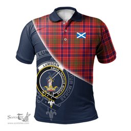 Scottish Lumsden Modern Clan Scotland Golf Plaid Polo Shirt with Scottish Flag Tartan Mens Polo Shirts Scottish Plaid Tartan Plaid - ScotsTee - scotstee.com