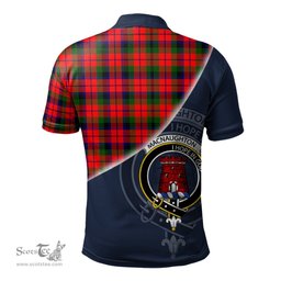 Scottish MacNaughton Modern Clan Scotland Golf Plaid Polo Shirt with Scottish Flag Tartan Mens Polo Shirts Scottish Plaid Tartan Plaid - ScotsTee - scotstee.com