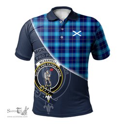Scottish McKerrell Clan Scotland Golf Plaid Polo Shirt with Scottish Flag Tartan Mens Polo Shirts Scottish Plaid Tartan Plaid - ScotsTee - scotstee.com
