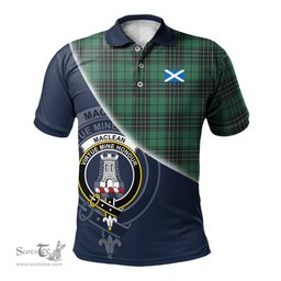 Scottish MacLean Hunting Ancient Clan Scotland Golf Plaid Polo Shirt with Scottish Flag Tartan Mens Polo Shirts Scottish Plaid Tartan Plaid - ScotsTee - scotstee.com
