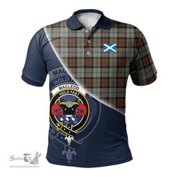Scottish MacLeod of Harris Weathered Clan Scotland Golf Plaid Polo Shirt with Scottish Flag Tartan Mens Polo Shirts Scottish Plaid Tartan Plaid - ScotsTee - scotstee.com