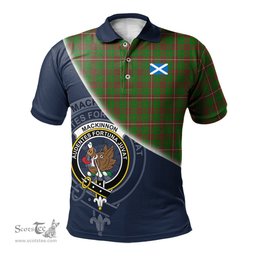 Scottish MacKinnon Hunting Modern Clan Scotland Golf Plaid Polo Shirt with Scottish Flag Tartan Mens Polo Shirts Scottish Plaid Tartan Plaid - ScotsTee - scotstee.com