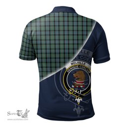 Scottish Melville Clan Scotland Golf Plaid Polo Shirt with Scottish Flag Tartan Mens Polo Shirts Scottish Plaid Tartan Plaid - ScotsTee - scotstee.com