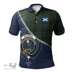 Scottish MacInnes Clan Scotland Golf Plaid Polo Shirt with Scottish Flag Tartan Mens Polo Shirts Scottish Plaid Tartan Plaid - ScotsTee - scotstee.com