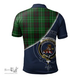 Scottish MacAulay of Lewis Clan Scotland Golf Plaid Polo Shirt with Scottish Flag Tartan Mens Polo Shirts Scottish Plaid Tartan Plaid - ScotsTee - scotstee.com