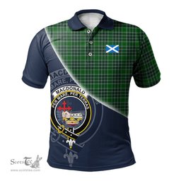 Scottish MacDonald, Lord of the Isles Hunting Clan Scotland Golf Plaid Polo Shirt with Scottish Flag Tartan Mens Polo Shirts Scottish Plaid Tartan Plaid - ScotsTee - scotstee.com