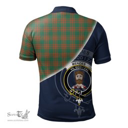 Scottish Menzies Green Ancient Clan Scotland Golf Plaid Polo Shirt with Scottish Flag Tartan Mens Polo Shirts Scottish Plaid Tartan Plaid - ScotsTee - scotstee.com