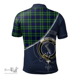 Scottish MacNeil of Colonsay Modern Clan Scotland Golf Plaid Polo Shirt with Scottish Flag Tartan Mens Polo Shirts Scottish Plaid Tartan Plaid - ScotsTee - scotstee.com