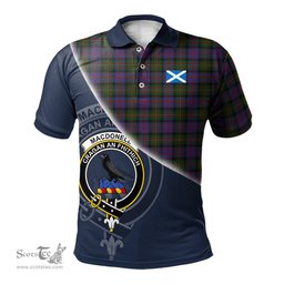 Scottish MacDonell of Glengarry Clan Scotland Golf Plaid Polo Shirt with Scottish Flag Tartan Mens Polo Shirts Scottish Plaid Tartan Plaid - ScotsTee - scotstee.com