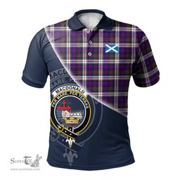 Scottish MacDonald Dress Modern Clan Scotland Golf Plaid Polo Shirt with Scottish Flag Tartan Mens Polo Shirts Scottish Plaid Tartan Plaid - ScotsTee - scotstee.com