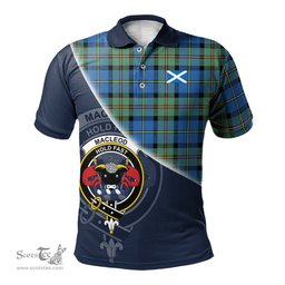 Scottish MacLeod of Harris Ancient Clan Scotland Golf Plaid Polo Shirt with Scottish Flag Tartan Mens Polo Shirts Scottish Plaid Tartan Plaid - ScotsTee - scotstee.com