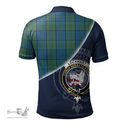 Scottish Lockhart Clan Scotland Golf Plaid Polo Shirt with Scottish Flag Tartan Mens Polo Shirts Scottish Plaid Tartan Plaid - ScotsTee - scotstee.com