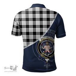 Scottish MacFarlane Black White Clan Scotland Golf Plaid Polo Shirt with Scottish Flag Tartan Mens Polo Shirts Scottish Plaid Tartan Plaid - ScotsTee - scotstee.com