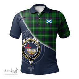 Scottish MacDonald of The Isles Clan Scotland Golf Plaid Polo Shirt with Scottish Flag Tartan Mens Polo Shirts Scottish Plaid Tartan Plaid - ScotsTee - scotstee.com