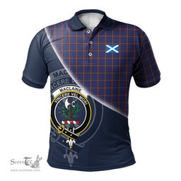 Scottish MacLaine of Lochbuie Clan Scotland Golf Plaid Polo Shirt with Scottish Flag Tartan Mens Polo Shirts Scottish Plaid Tartan Plaid - ScotsTee - scotstee.com