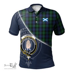 Scottish Lamont 2 Clan Scotland Golf Plaid Polo Shirt with Scottish Flag Tartan Mens Polo Shirts Scottish Plaid Tartan Plaid - ScotsTee - scotstee.com