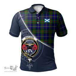 Scottish MacLeod of Harris Modern Clan Scotland Golf Plaid Polo Shirt with Scottish Flag Tartan Mens Polo Shirts Scottish Plaid Tartan Plaid - ScotsTee - scotstee.com